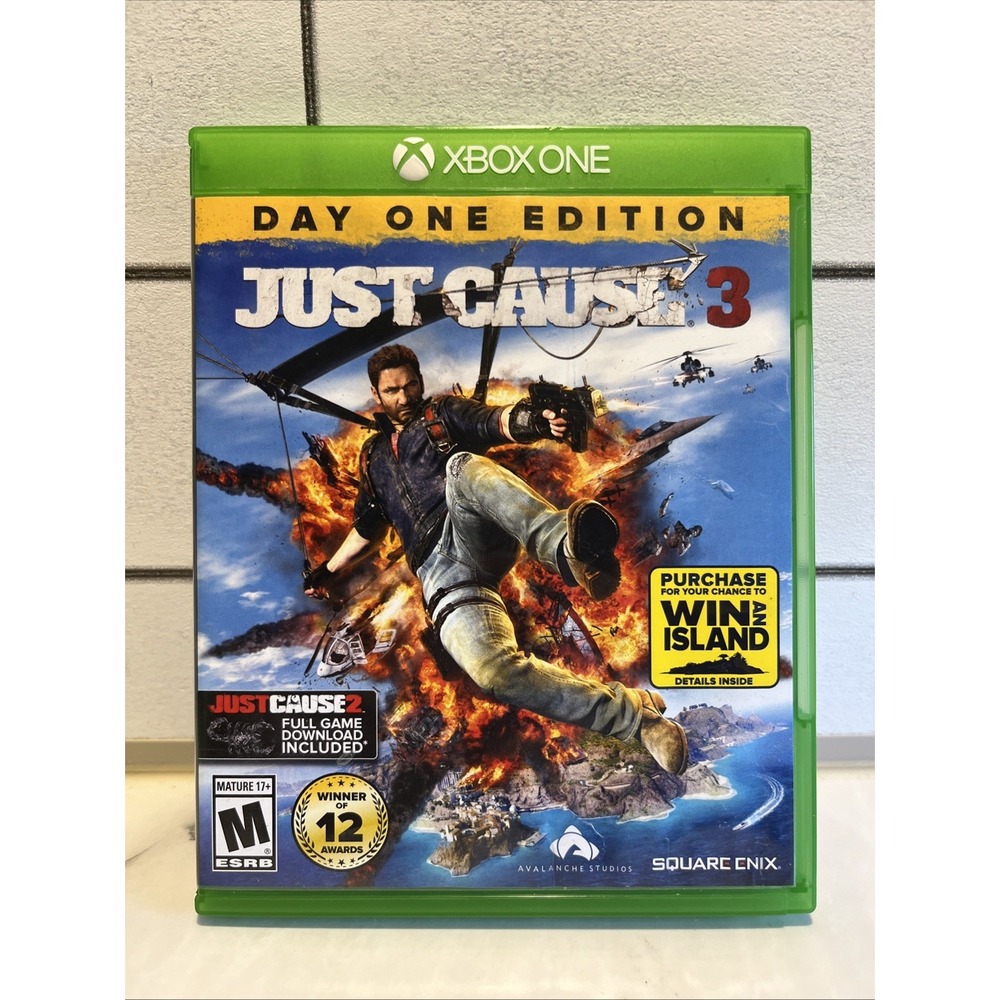 Just Cause 3 Day One Edition Xbox One 2015 Disc Case Inserts Square Enix